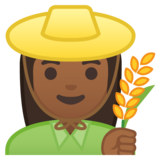 女农夫:中黑肤色emoji素材一 160x160像素
