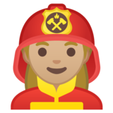 女消防员:中浅肤色emoji素材一 160x160像素