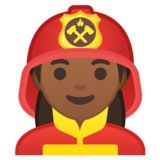 女消防员:中黑肤色emoji素材一 160x160像素