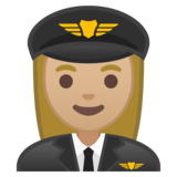 女飞行员:中浅肤色emoji素材一 160x160像素
