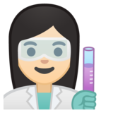 女科学家:浅肤色emoji素材一 160x160像素