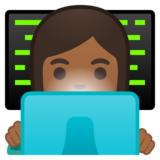 女工程师:中黑肤色emoji素材一 160x160像素