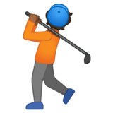 个人高尔夫:中等深色肤色emoji素材一 160x160像素