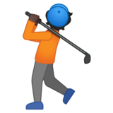 个人高尔夫:深色肤色emoji素材一 160x160像素