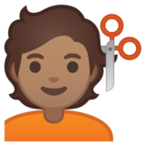理发师:中等肤色emoji素材一 160x160像素