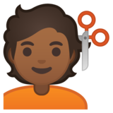 理发师:中等深色肤色emoji素材一 160x160像素