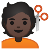 理发师:深色肤色emoji素材一 160x160像素