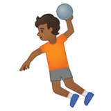手球运动员：中黑肤色emoji素材一 160x160像素