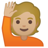 举手:中浅肤色emoji素材一 160x160像素