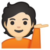 单手举起的人:浅肤色emoji素材一 160x160像素