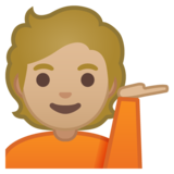 单手举起的人:中浅肤色emoji素材一 160x160像素