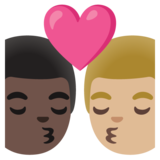 亲吻: 男人男人较深肤色中等-浅肤色emoji素材一 160x160像素