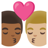 亲吻: 男人男人中等-深肤色中等-浅肤色emoji素材一 160x160像素