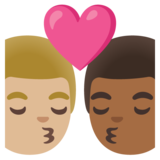 亲吻: 男人男人中等-浅肤色中等-深肤色emoji素材一 160x160像素