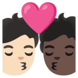 亲吻: 成人成人较浅肤色较深肤色emoji素材一 160x160像素