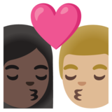 亲吻: 女人男人较深肤色中等-浅肤色emoji素材一 160x160像素