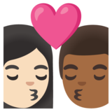 亲吻: 女人男人较浅肤色中等-深肤色emoji素材一 160x160像素