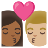 亲吻: 女人男人中等-深肤色中等-浅肤色emoji素材一 160x160像素