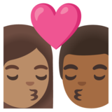 亲吻: 女人男人中等肤色中等-深肤色emoji素材一 160x160像素