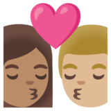 亲吻: 女人男人中等肤色中等-浅肤色emoji素材一 160x160像素
