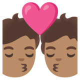 亲吻: 中等肤色emoji素材一 160x160像素