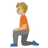 下跪者:中浅肤色emoji素材一 160x160像素