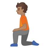 下跪者:中等肤色emoji素材一 160x160像素