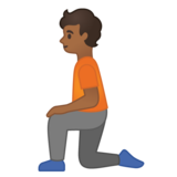 下跪者:中黑肤色emoji素材一 160x160像素