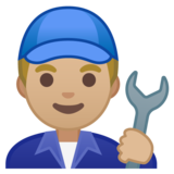 男机械工:中浅肤色emoji素材一 160x160像素