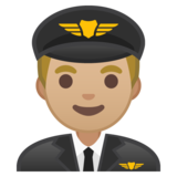 男飞行员:中浅肤色emoji素材一 160x160像素