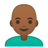 男士:中黑肤色,秃顶emoji素材一 160x160像素