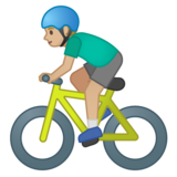 男子自行车运动：中浅肤色emoji素材一 160x160像素