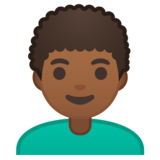 男士:中深色肤色,卷发emoji素材一 160x160像素