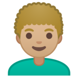 男士:中浅肤色,卷发emoji素材一 160x160像素