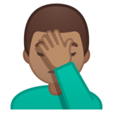 单手捂脸的男人:中等肤色emoji素材一 160x160像素