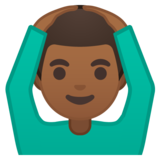 做“好”手势的男人:中黑肤色emoji素材一 160x160像素