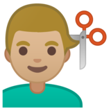 男士理发:中等浅肤色emoji素材一 160x160像素