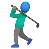男子高尔夫:中等肤色emoji素材一 160x160像素