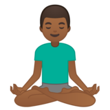 打坐的男人:中黑肤色emoji素材一 160x160像素