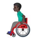 坐在手动轮椅上的男人:深色肤色emoji素材一 160x160像素