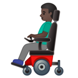 坐电动轮椅的男人:深色肤色emoji素材一 160x160像素