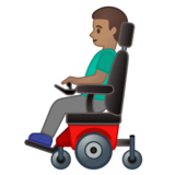 坐电动轮椅的男士:中等肤色emoji素材一 160x160像素