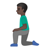 跪着的男人:深色肤色emoji素材一 160x160像素