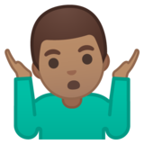 男人耸肩:中等肤色emoji素材一 160x160像素