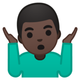 男人耸肩:深色肤色emoji素材一 160x160像素