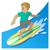 男子冲浪:中浅肤色emoji素材一 160x160像素