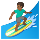 男子冲浪:中黑肤色emoji素材一 160x160像素