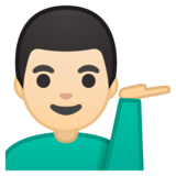 单手举起的男人:浅肤色emoji素材一 160x160像素