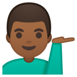 单手举起的男人:中等深色肤色emoji素材一 160x160像素
