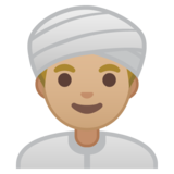 戴头巾的男士:中等浅肤色emoji素材一 160x160像素